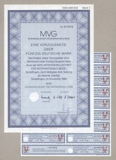 MVG - AG für Fashion – SINDELFINGEN – akcje preferencyjne powyżej 50 DM od listopada 1988