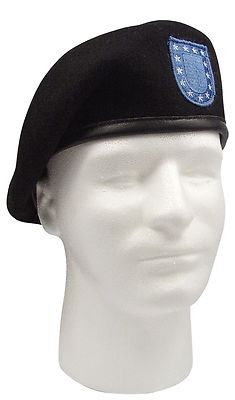 Inspection Ready Preshaved Black Beret W/ Flash US Military Army USA Rothco 4919