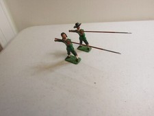 Lead Metal Toy soldiers with Spears or lances. 1 1/4" Wide 2 1/4" high