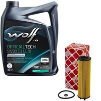 MotoröL Set 5W30 5 Liter + ÖLfilter 175759 FüR Audi Q2 2.0 TDI GAB 110KW 150 PS