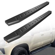 Running Board For 19-26 Gmc Sierra 1500 Crew Cab Black Side Step Nerf Bar Rail