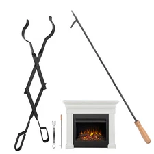 25" Fireplace Tongs 32" Poker Set Fire Pit Accessories Heavy Duty Fireplace Tool