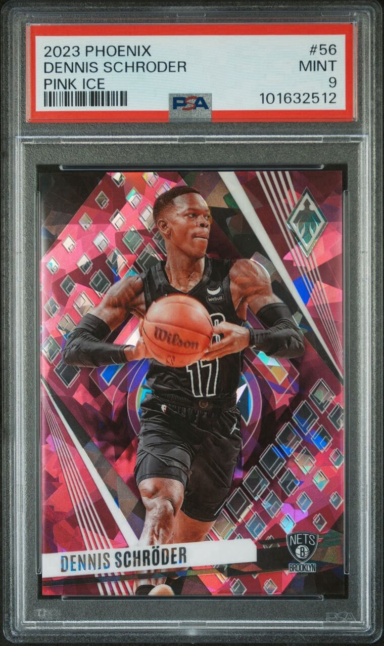 2023 PANINI PHOENIX Basketball  56 DENNIS SCHRODER PINK ICE /25 PSA 9