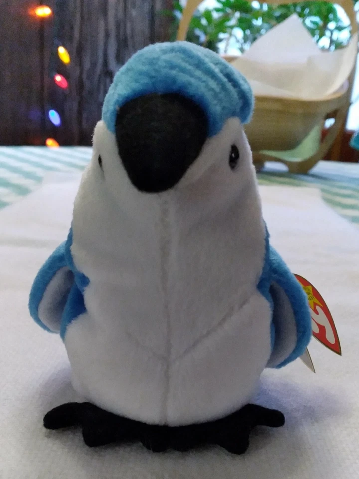 TY BEANIE BABY-NUEVO "COHETE" BLUE JAY DOB 3-12-1997 + ETIQUETA ORIGINAL©1998-RARO-XLNT Foto 3 de 4
