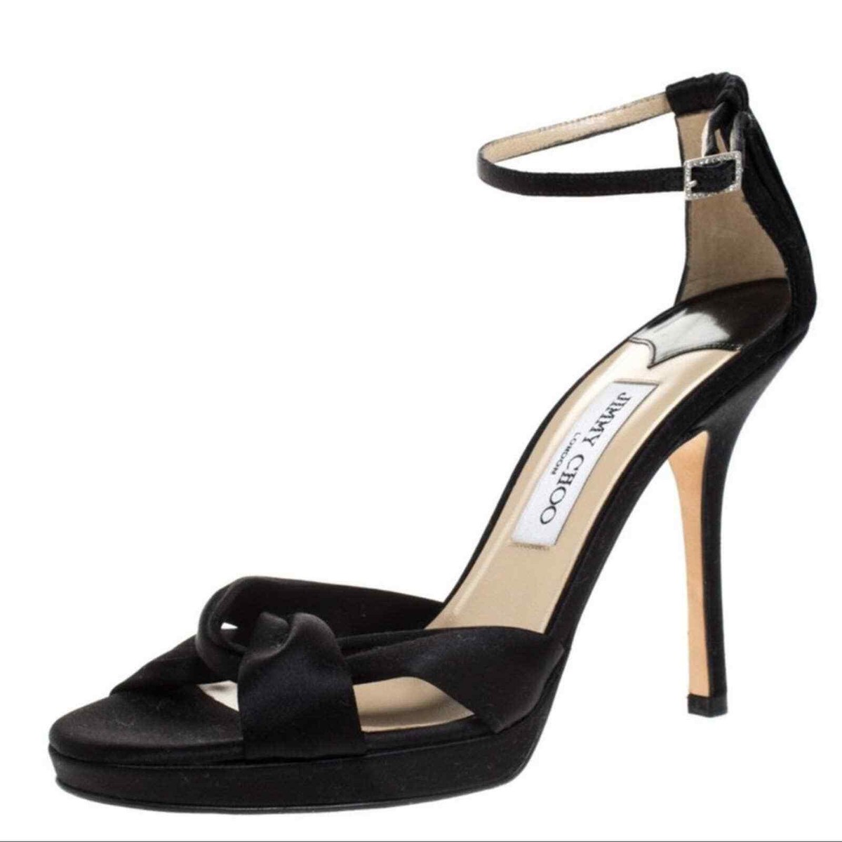 ジミーチュウ Jimmy Choo Macy Satin Black Designer Heels Size 11.5 MSRP $600 | eBay