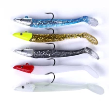 5PCS Saltwater Sandeel Lures 19g Bait Bass Cod Pollock Sea Fishing Tackle Gear