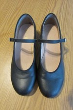 Capezio Womens Black Tap Shoes Size 8 1/2 Heel to Toe is 9 3/4 Inches EUC  