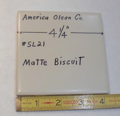 1 pc. Matte Biscuit #SL21: Ceramic Tile by American Olean 1990's ''Starting Line''
