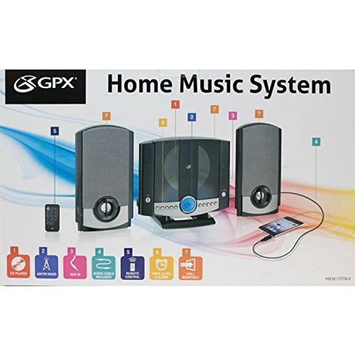 GPX HM3817DTBK Home Music System with Remote and AM/FM Radio black - Picture 7 of 12