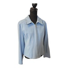 Boutique Essentials Women's Light Blue Wool & Cashmere Blazer Jacket 12 Nwt $149