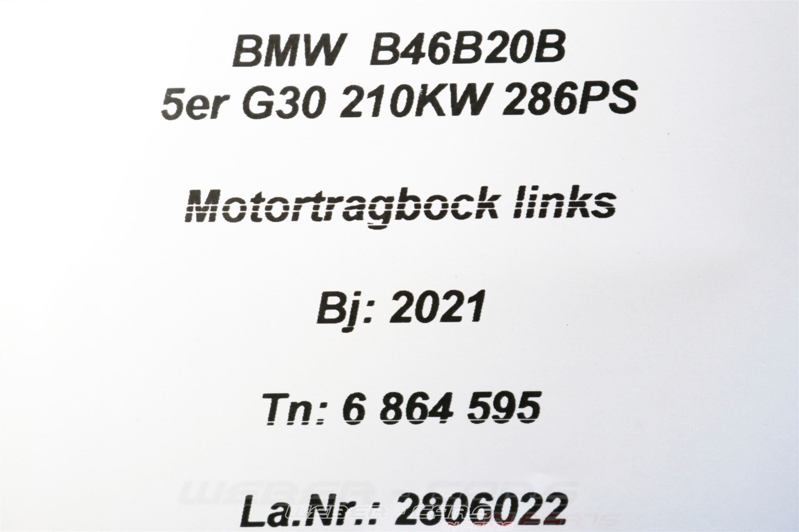 6864595 BMW B46 B47 G20 320d 330i G30 520d Motor Holder Bearing 