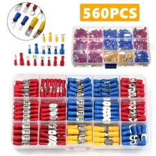 560x Assorted Crimp Spade Terminal Insulated Electrical Wire Connector Kit Set