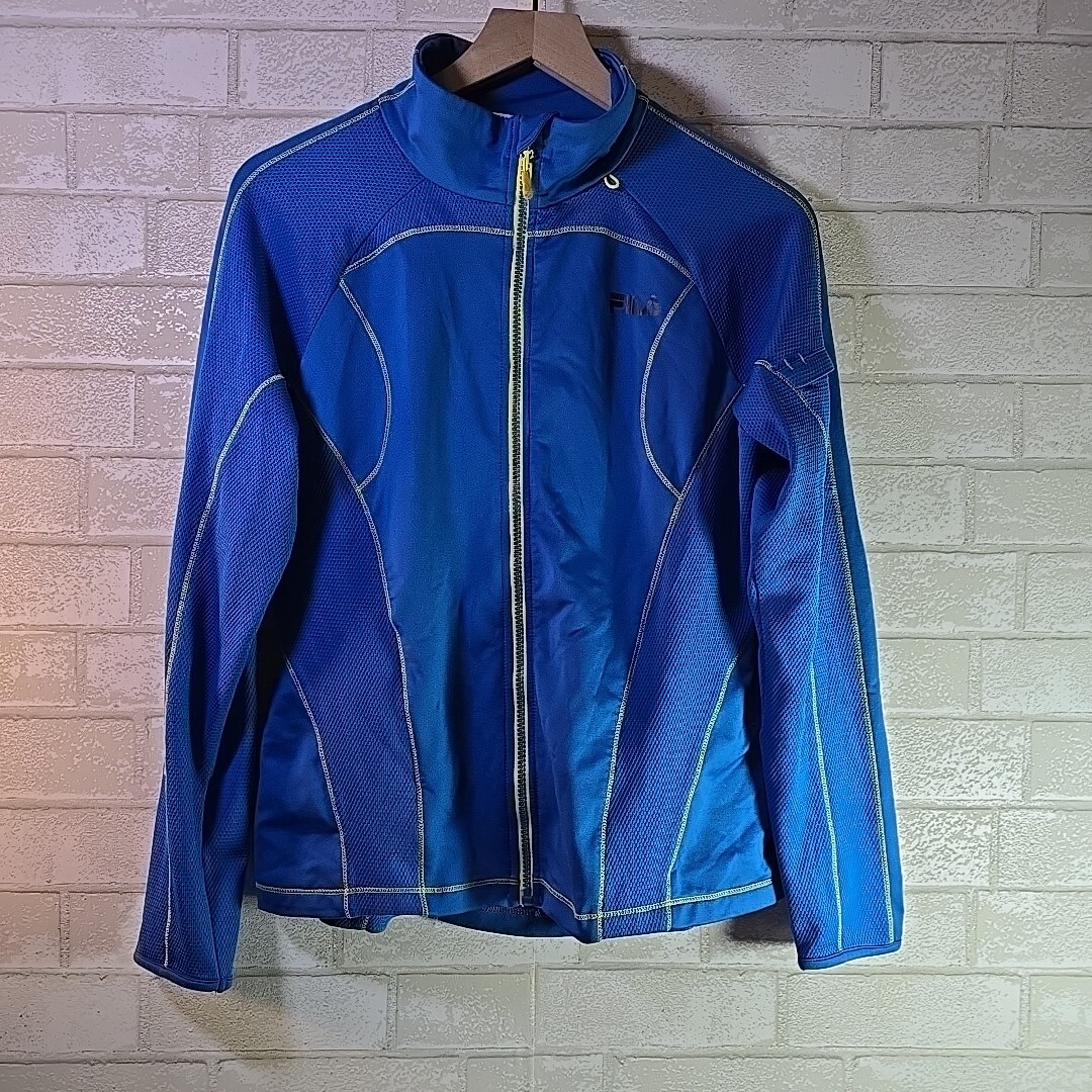 Fila Giacca Leggera Donna Blu Activewear Running Giallo Cuciture L