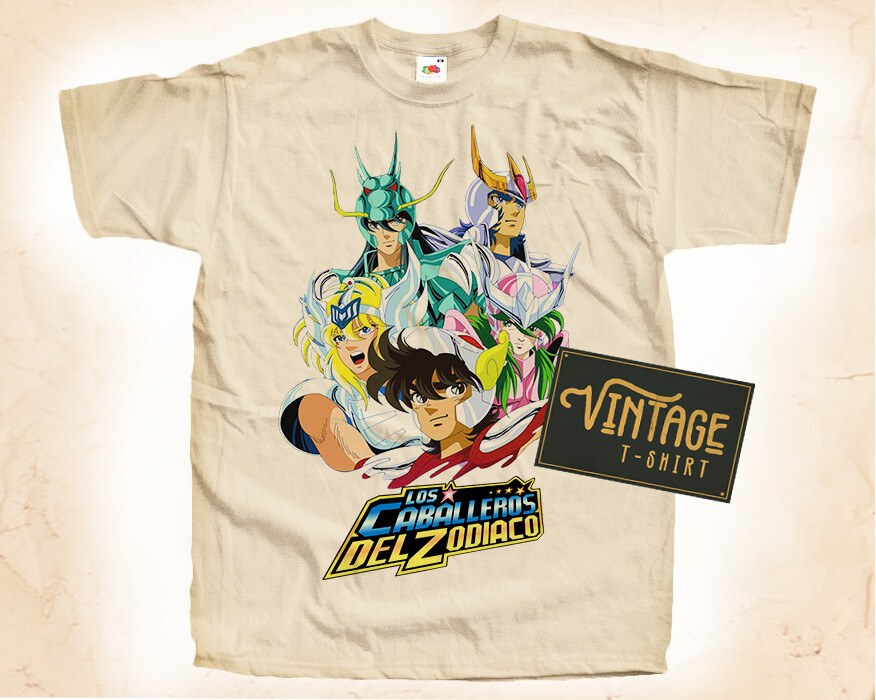 Saint Seiya V2 Vintage T Shirt for Men Woman Unisex NATURAL S-5XL