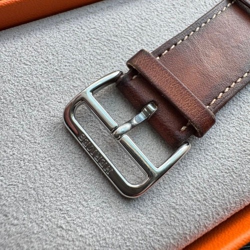 Apple Watch Hermes brązowy skórzany pasek 46mm - Zdjęcie 4 z 6