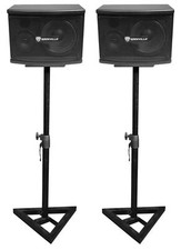 2 Rockville KPS65 6.5" 2-Way 400 Watt Karaoke/Pro Speakers Adjustable Stands
