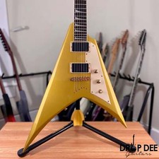 ESP LTD Kirk Hammett Signature KH-V Electric Guitar w/ Case - Metallic Gold