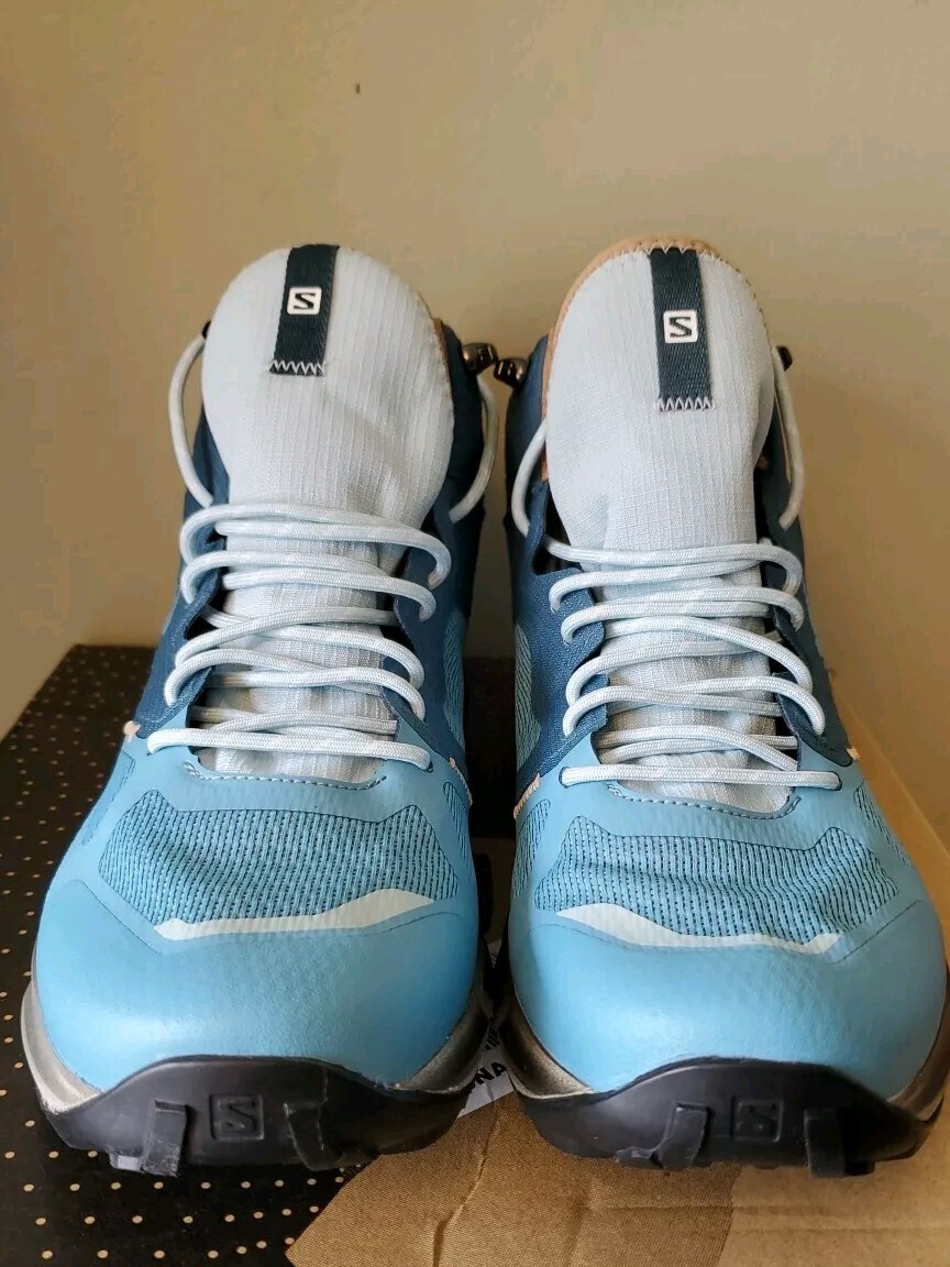 SALOMON Predict Hike Mid GTX donna 10 scarponi scarpe da trekking blu Mallard NUOVI