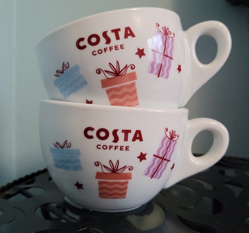 2 X Costa Coffee Ceramic Chunky Mugs Cups Christmas 2023 Home Barista  - Picture 1 of 4