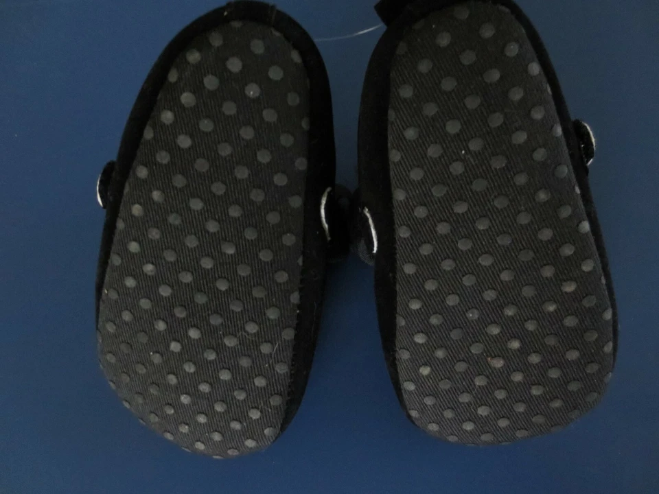 Niña Infante Niño Pequeño **3-6* *6-9* *12** Meses Suela Suave Negro Terciopelo Zapatos de Vestir  Foto 3 de 3