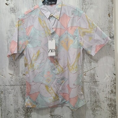 ZARA ABSTRACT PRINT SHIRT MULTICOLOR 2675/312 size L - Main Image