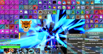 Blox Fruit LV 2550 Shark V4 FG GODHUMAN Leopard CDK Skull Guitar Dark Dagger