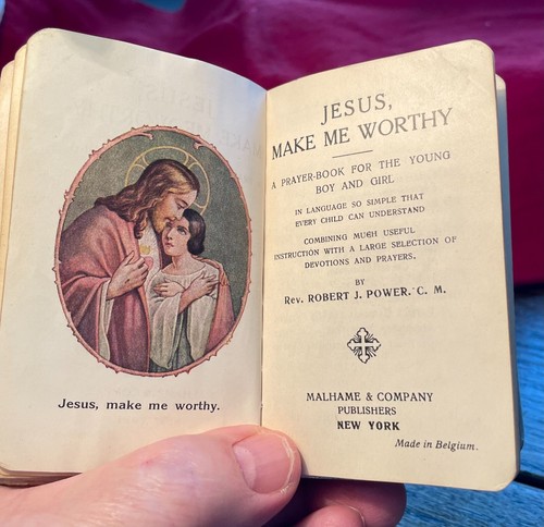 Antique Prayer/Missal “Jesus Make Me Worthy” 1st Communion 1929 - Picture 8 of 14