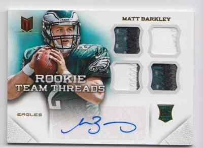 2013 Momentum Team Threads Quad Prime Matt Barkley Rookie Auto Patch 04/10