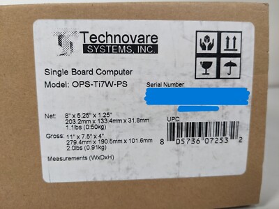 Technovare OPS-Ti7W-PS Single Board Computer 8GB RAM 128GB SSD Slot-in PC