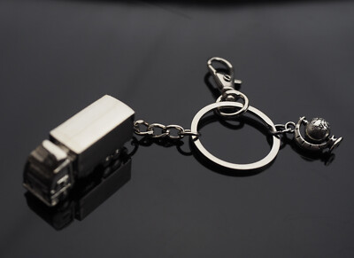 ☆nff☆ yearning keyringblack silver 4602753 Semi Truck Keychain Lorry Car Key Ring Key Globe Spins Charm