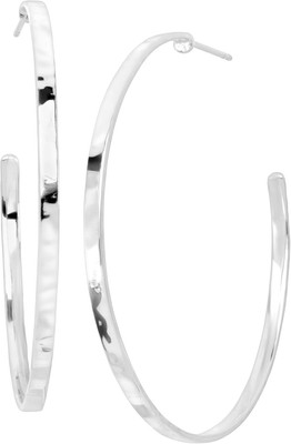 'Circle Up' Hammered Hoop Earrings in Sterling Silver