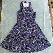 Forever 21 Short Le Dress Blue Green Sz Small Stretch Aztec Style Print