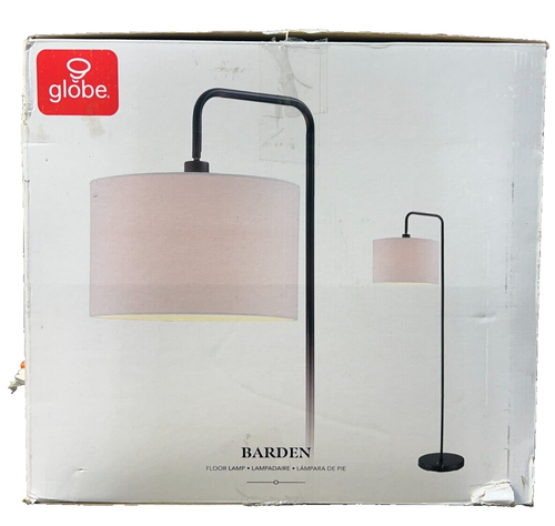 Globe Electric Barden 58 in. Matte Black Floor Lamp with White Linen Shade - Picture 6 of 7