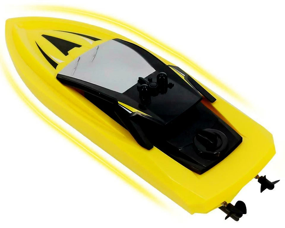 SYMA Q5 Mini Boat 2.4Ghz RC Racing Yacht Kids Pool Toy High Speed Ship, Yellow - Image 2 of 4