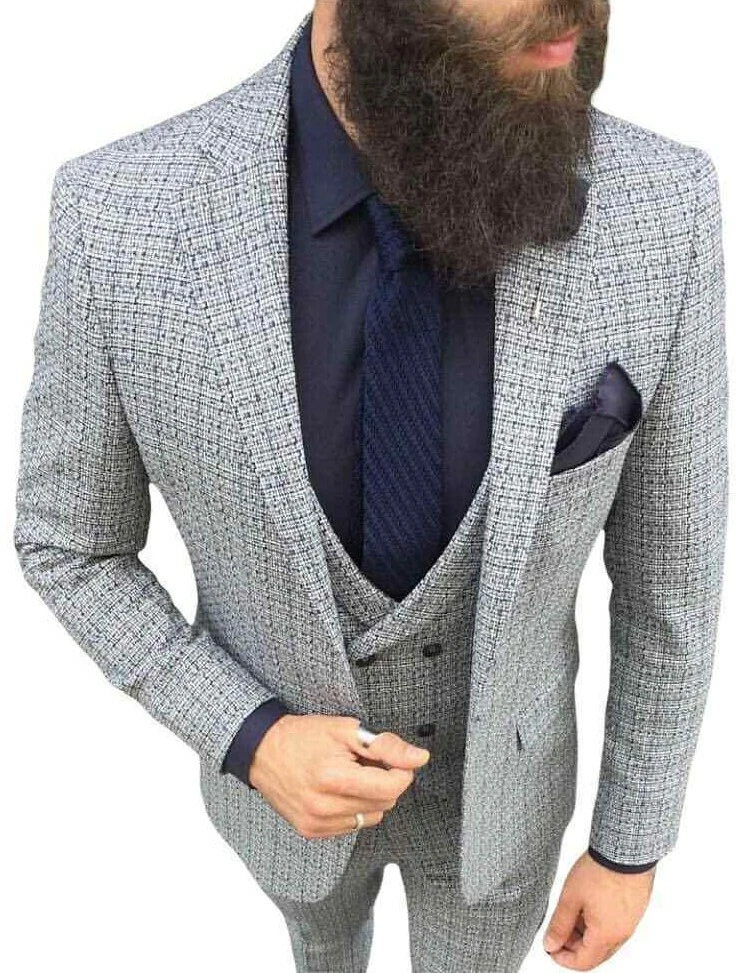 Blue suit jacket grey cheap trousers
