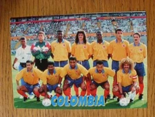 1998 World Cup Thai Postcard: Columbia - Colour Team Group On Front, Original Ba
