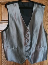 Pronto Uomo Vest Waistcoat Mens Sz 2XL Black Silver Geometric