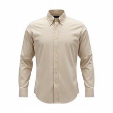 Chaps Men’s Dress Shirt Tan Long Sleeve Classic Fit 16 32/33