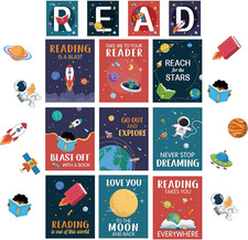 23 Pcs Space Bulletin Board Decorations Set Reading Classroom Decorations Educat