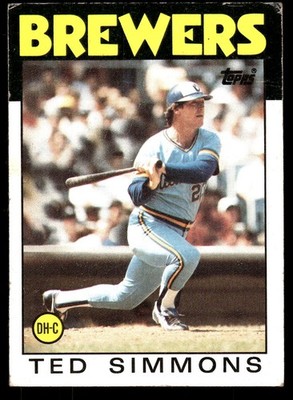 Ted Simmons 1986 Topps #237 Brewers MLB READ FREE SHIPPING AutographDen