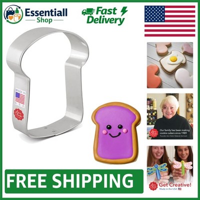 Made in USA: 3.75'' Slice of Bread Cookie Cutter - Ideal for All Soft Foods