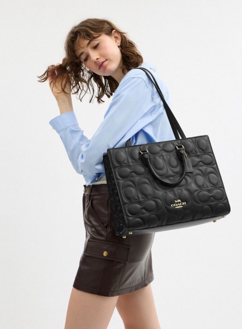 COACH バック NWT Coach Maggie Tote Bag In Blocked Signature Leather/CY672 | eBay