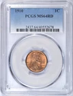 1910 LINCOLN WHEAT CENT PCGS MS64 RD NICE COIN