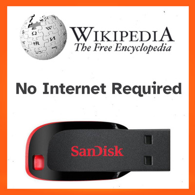 Wikipedia Offline USB | Entire English Wikipedia | No Internet Needed | 128GB