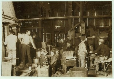 Photo:Woodbury New Jersey Bottle Works Night Shift Workers 1909?