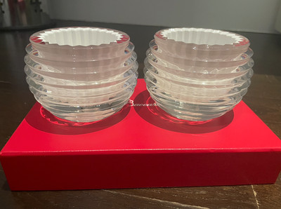 Baccarat Eye Kristall Votivkerzenhalter 2er Set Nagelneu mit Quittung