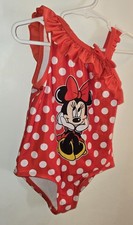 Disney Junior Minnie Mouse Red  White Polka Dot Swimsuit 2T Bathing Suit