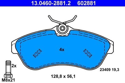 Brake pads ATE 13.0460-2881.2 for Citroën