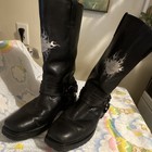 HARLEY DAVIDSON SENTRY BLACK LEATHER HARNESS MOTORCYCLE BOOTS #91055 MEN Size 10