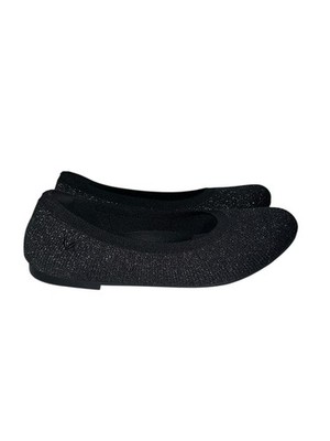 Vivaia Claire Round Toe Ballet Flats Office Comfort 9.5 41EU Black Metallic NWOT